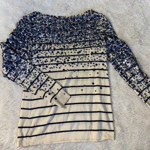 J.Crew sequin stripe top